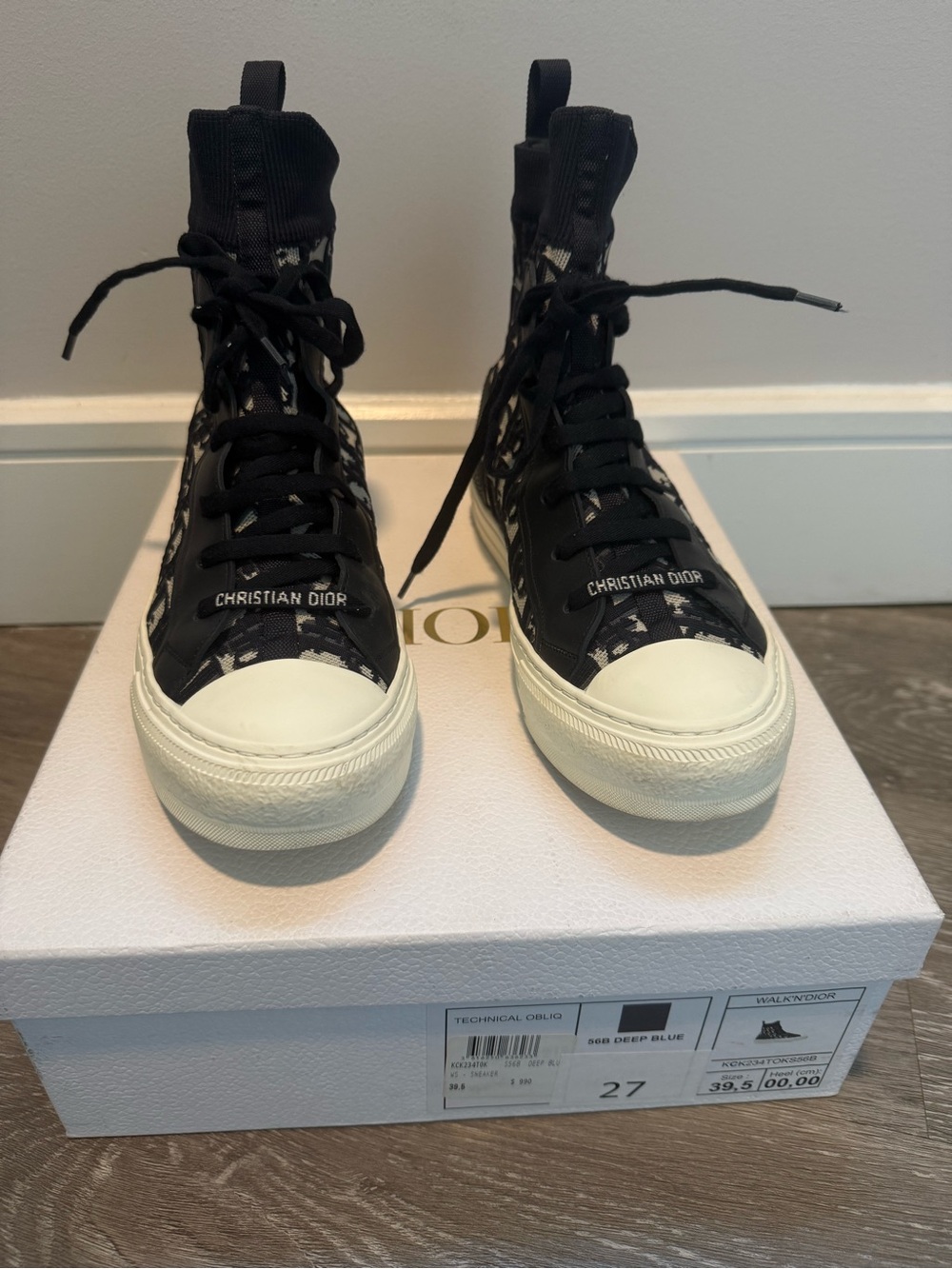 Dior Blue High-Top Canvas Sneakers